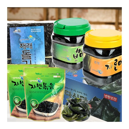 알뜰세트(쌈다시마+자른미역1통+자른다시마1통+재래돌김+볶음자반)