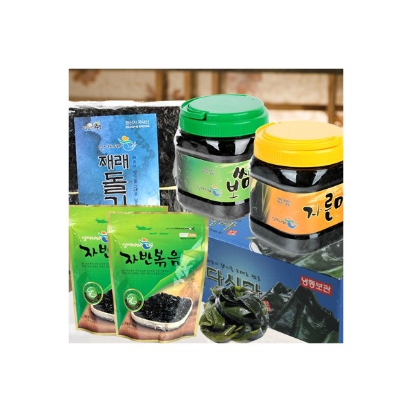 알뜰세트(쌈다시마+자른미역1통+자른다시마1통+재래돌김+볶음자반)